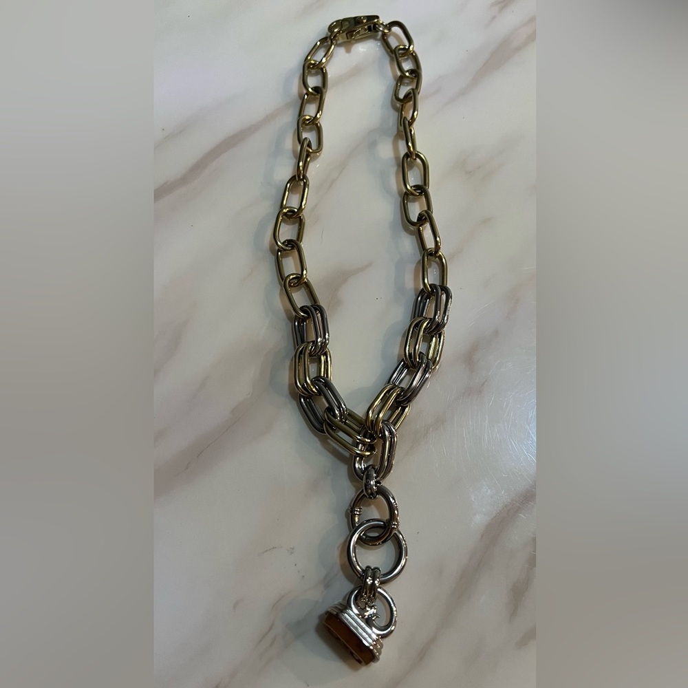Dolce and Gabbana two tone tiger eye necklace